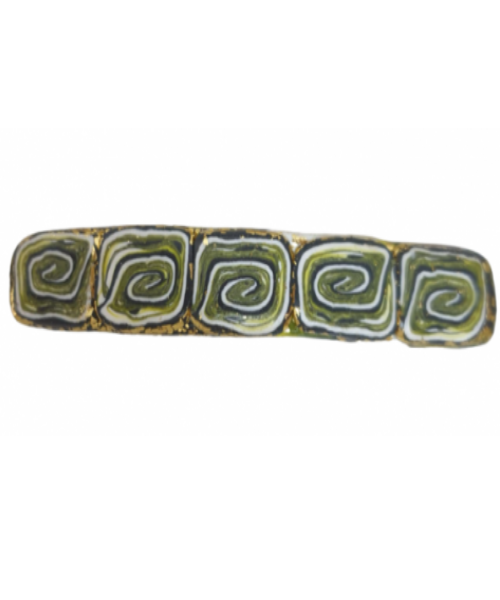 Swirled Pattern with Gold Flecks Clay Barrette