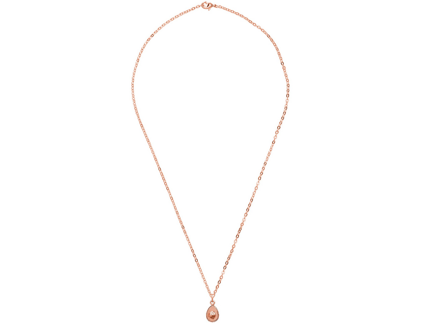 Avocado Necklace: silver rose gold plated