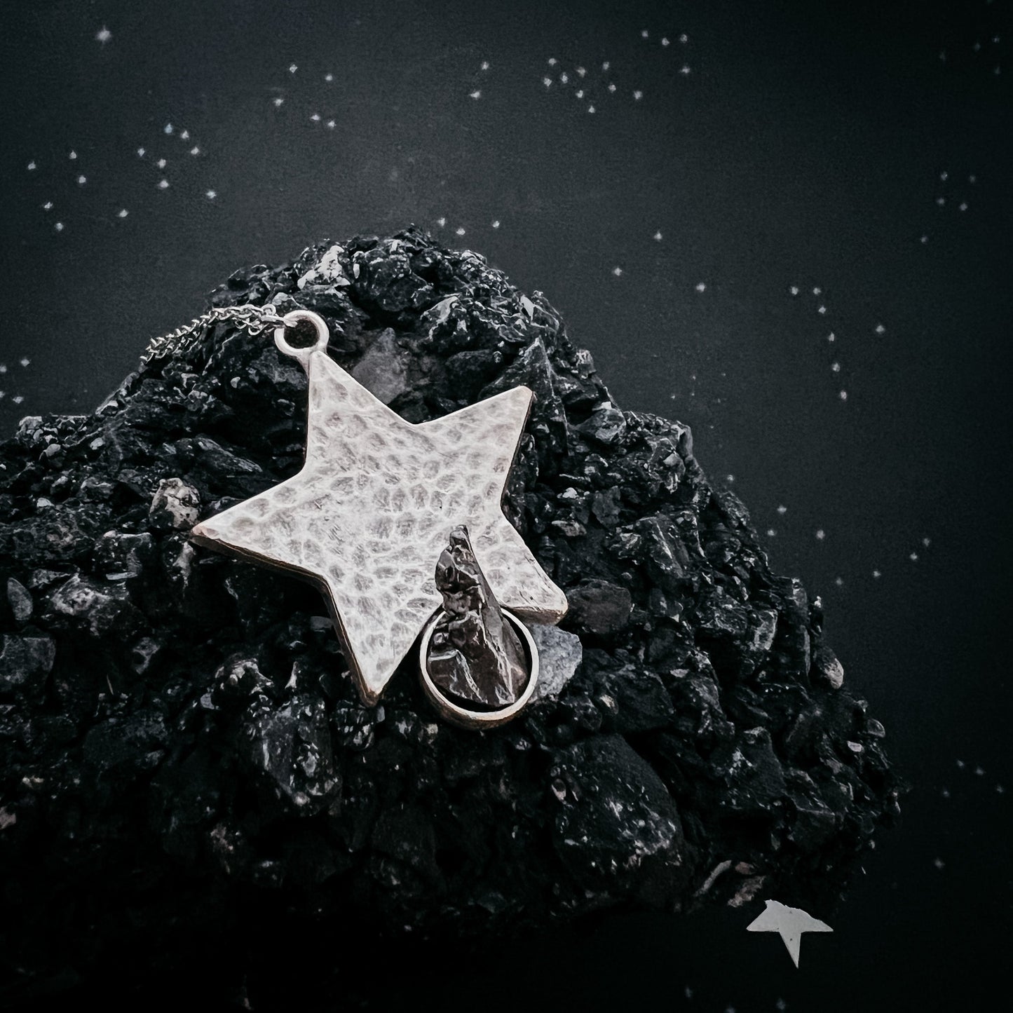 Star Shaped Pendant Necklace with Authentic Meteorite