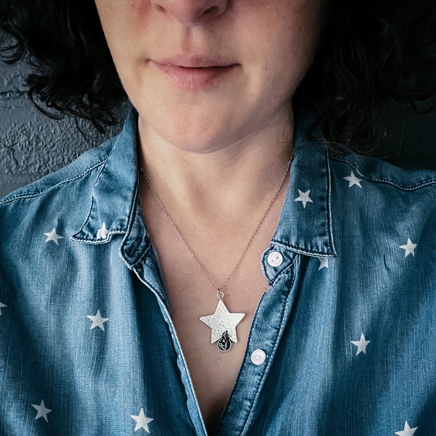Star Shaped Pendant Necklace with Authentic Meteorite