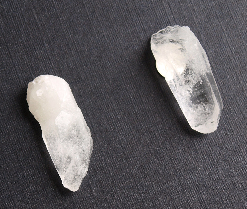 Raw Quartz Point Earrings, Geo Earrings, Rock Stud Earrings, Crystal Earrings