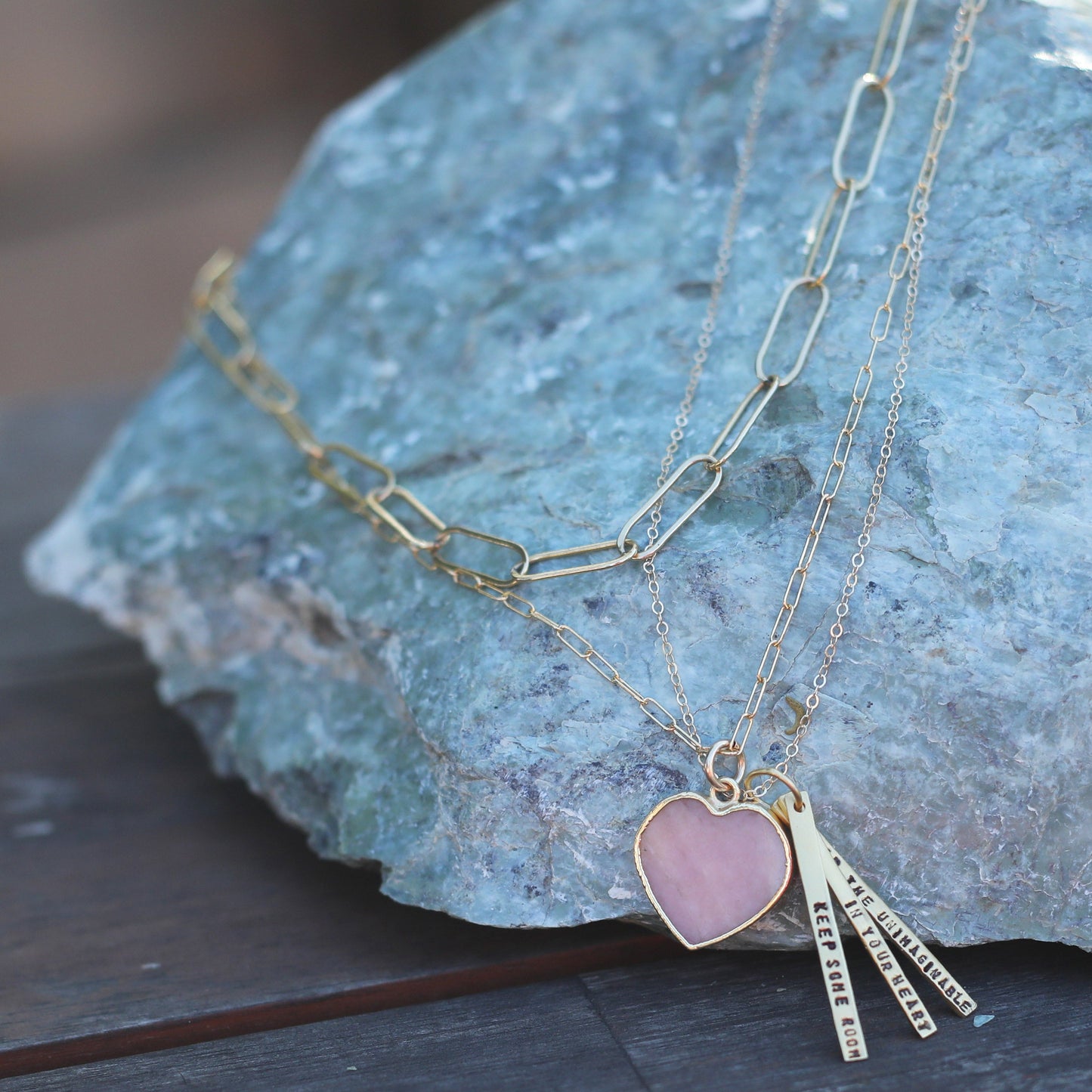 "Keep some room in your heart for the unimaginable." -Mary Oliver quote necklace