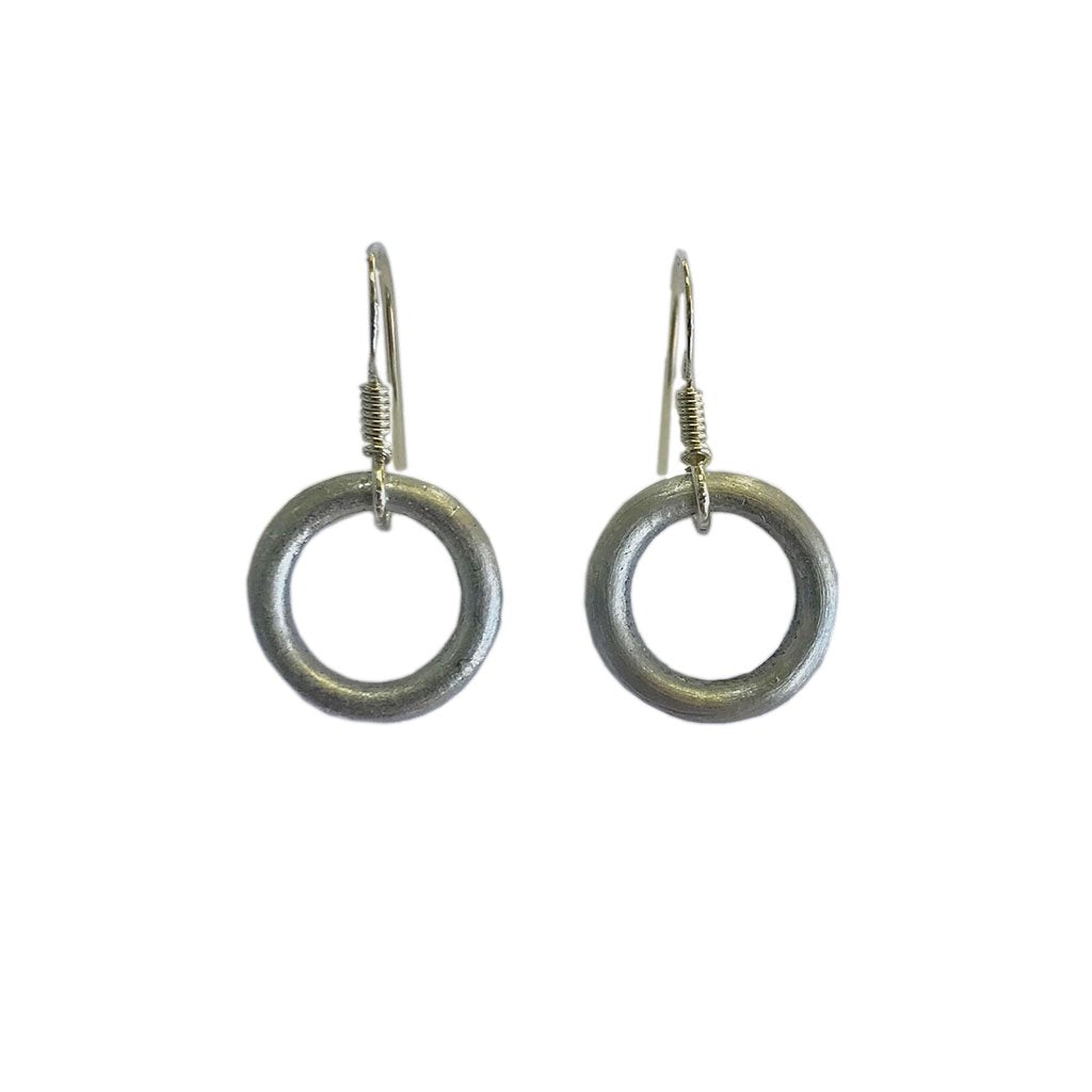 Recycled Bomb Circle Earrings
