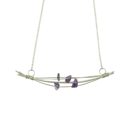 Handcrafted Amethyst Branches Necklace