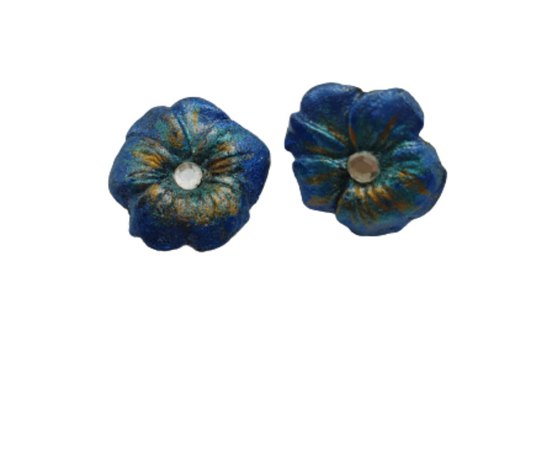 Handmade Israeli Clay Pansy Earrings