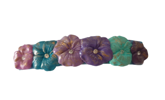 Spring Flowers Clay Barrette