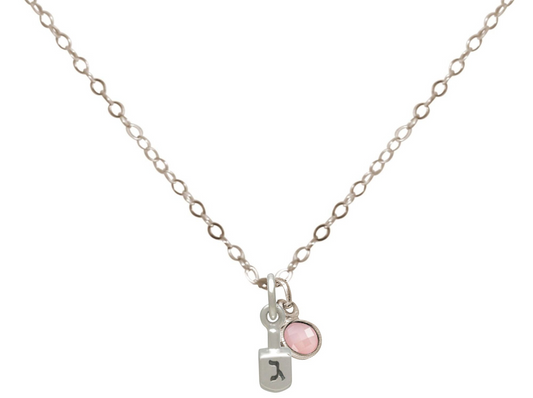 Rose Quartz Jewish Dreidel Top Necklace: silver