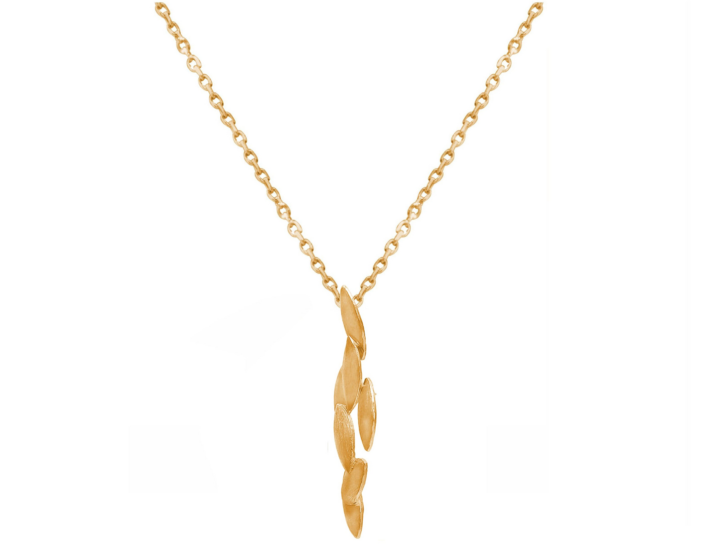 Handcrafted Kaskade Pendant Necklace: silver high-quality gold-plated