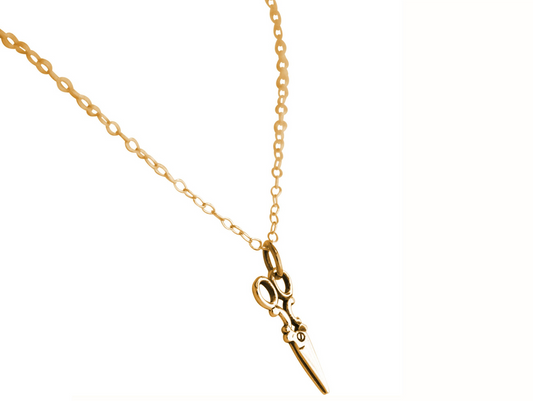 Handcrafted Scissors Pendant Necklace: silver gold-plated