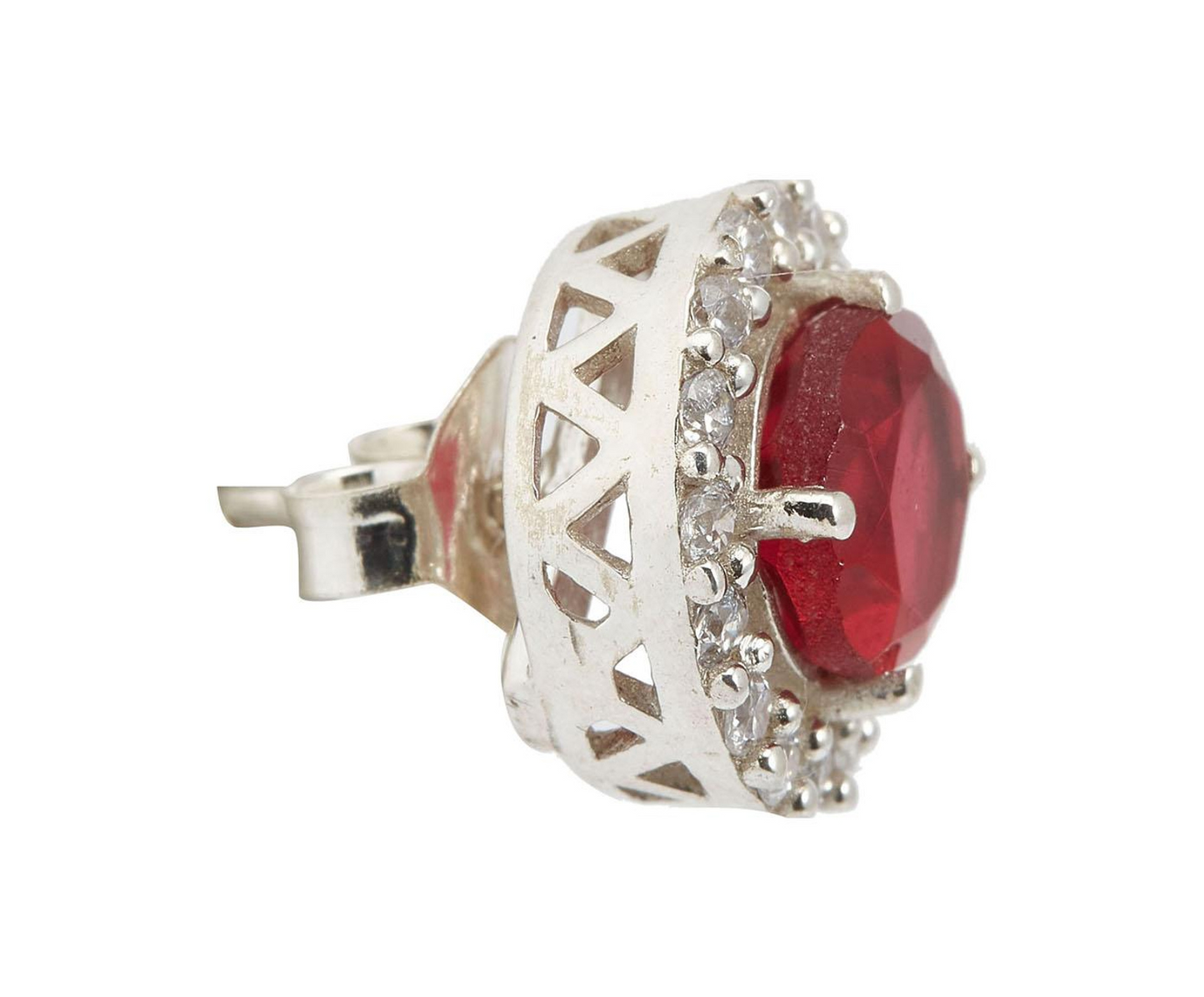 Handcrafted Ruby Red Quartz Earrings: silver