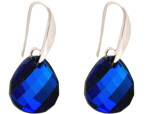Handcrafted Bermuda Blue Twist Earrings: silver