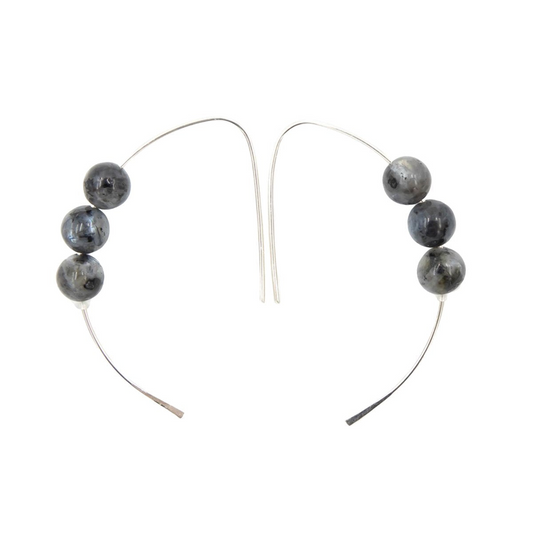 Handcrafted Iridescent Larvikite Earrings