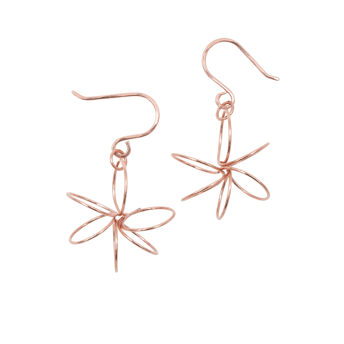 Handmade Copper Freeform Star Earrings