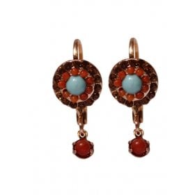 Amaro Handcrafted Drop Earrings, Semi- Precious Gems- Oriental Design