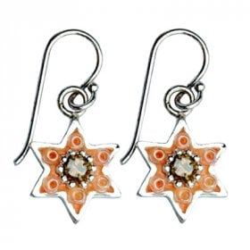 Silver Star of David Earrings – Shades of Spring by Ester Shahaf