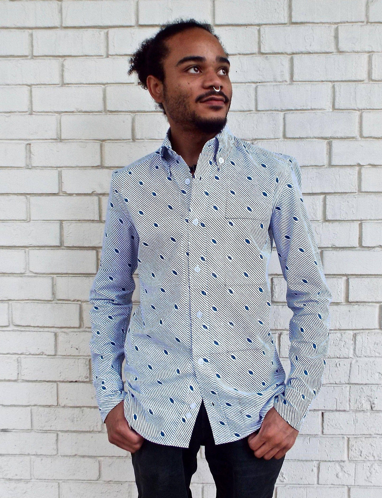 The Diagonal Organic Cotton Men's Button Down Shirt