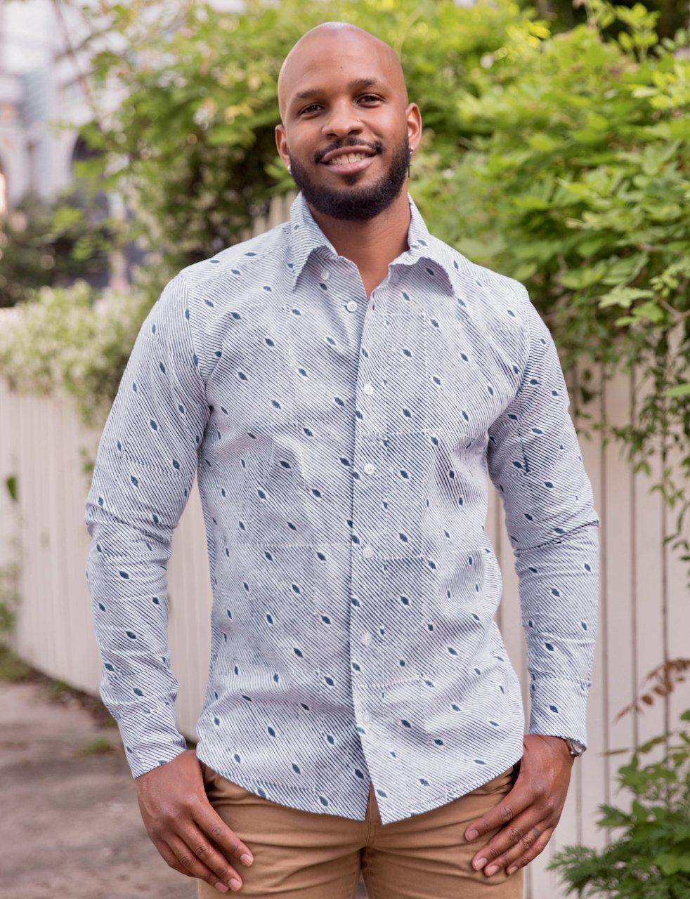 The Diagonal Organic Cotton Men's Button Down Shirt