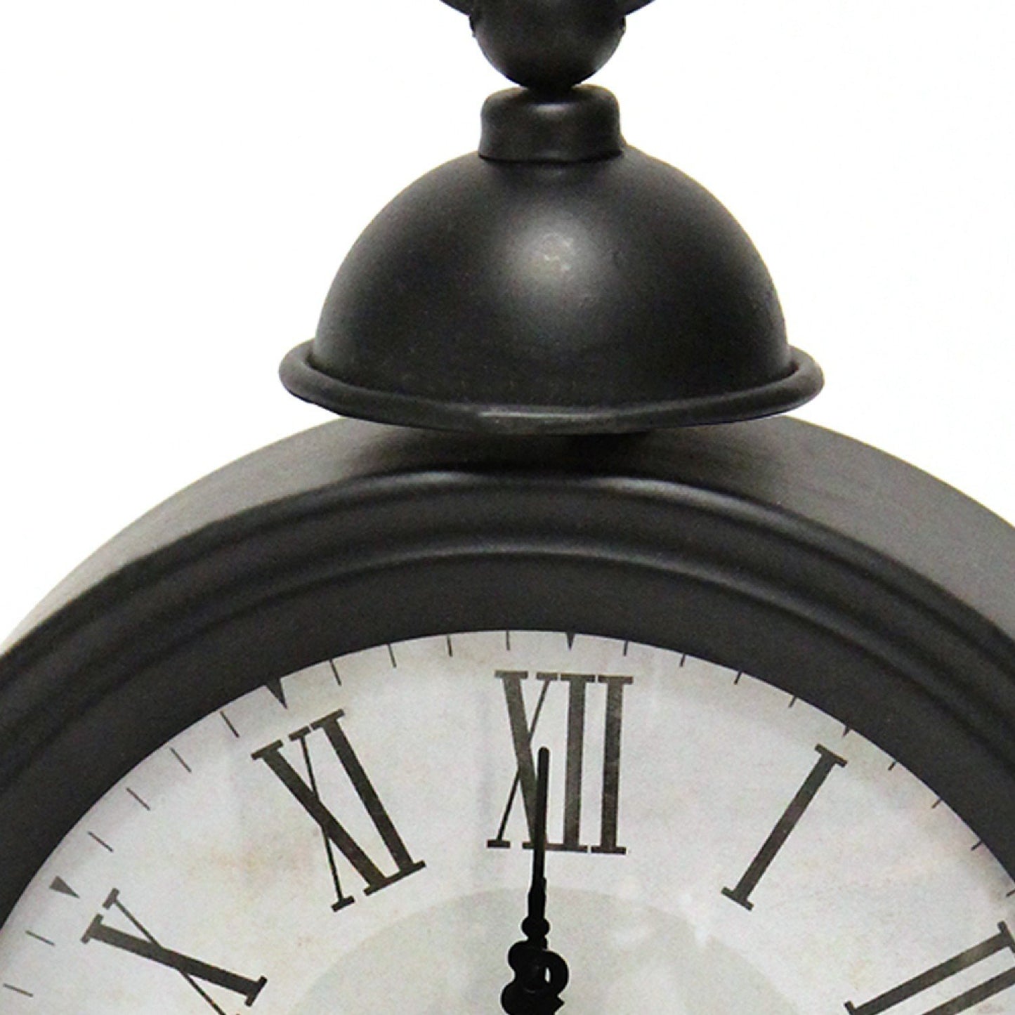 Vintage Look Black and White Metal Table Clock