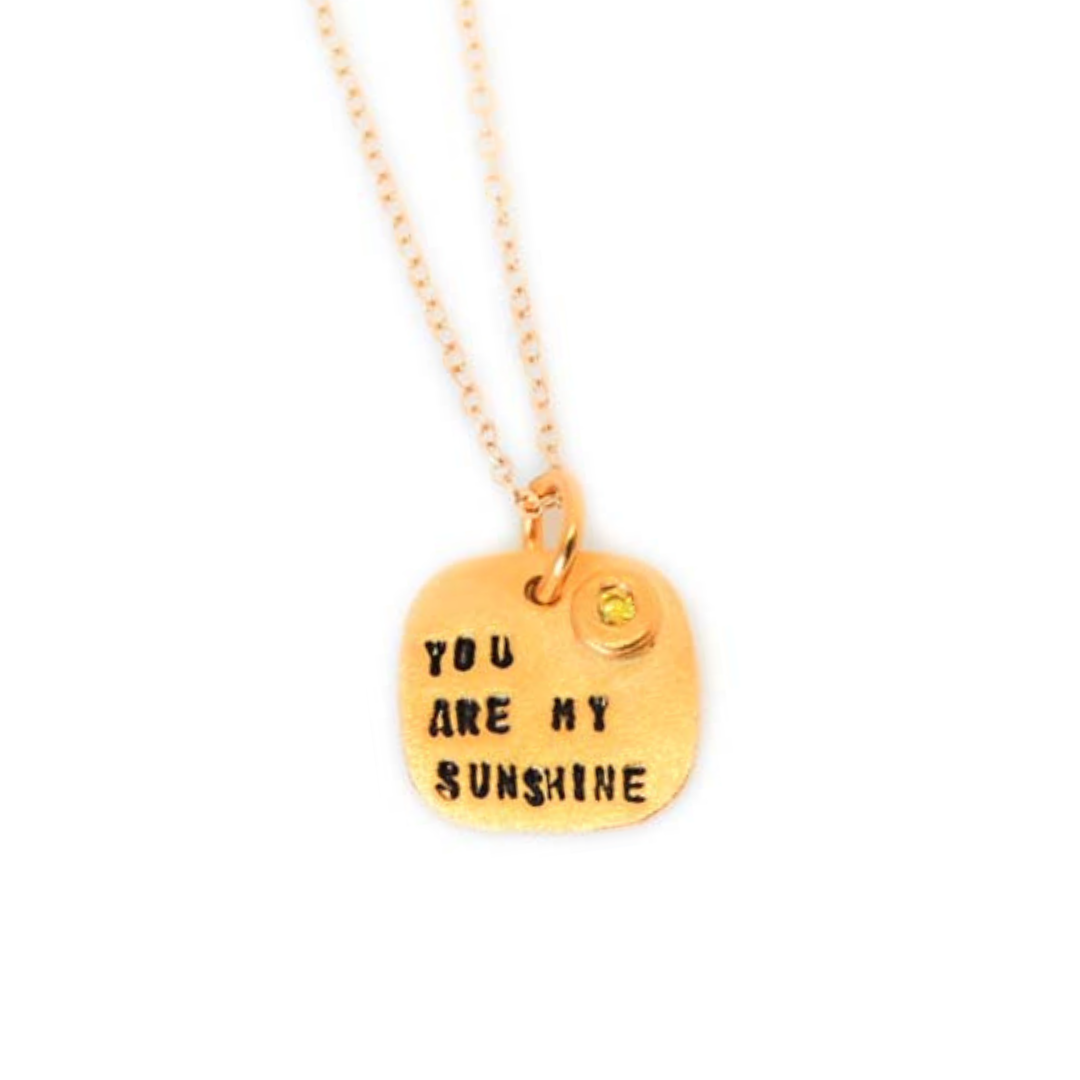 "You are My Sunshine" Quote Necklace