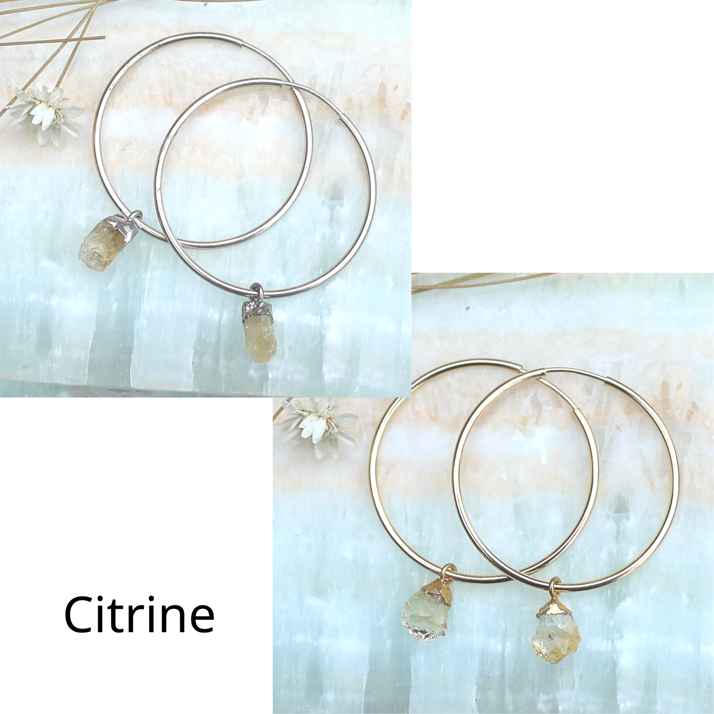 Jo Gemstone Hoops- more choices available