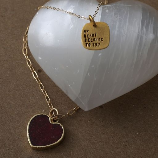 My Heart Belongs To You Square Pendant Necklace