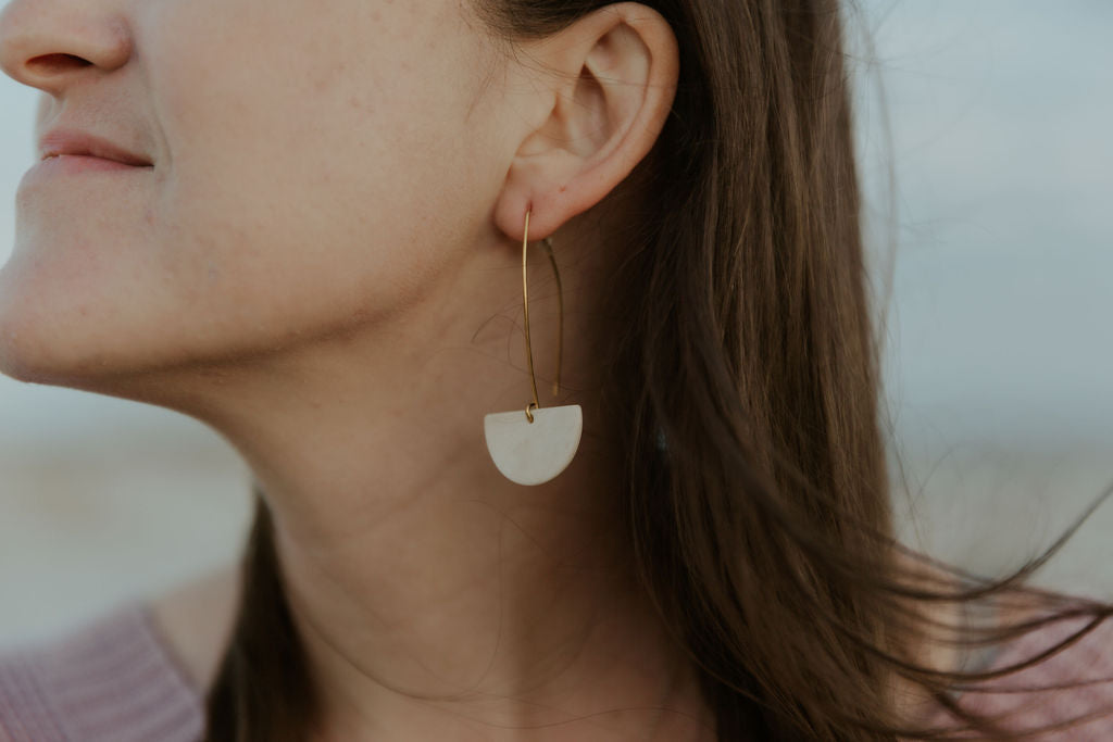 Marquise Moon Earring