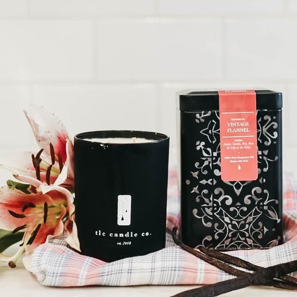 Vintage Flannel - Amber and Spice Flannel Soy Candle