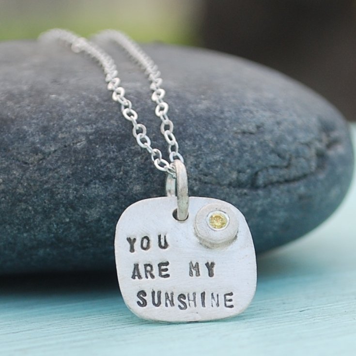 "You are My Sunshine" Quote Necklace