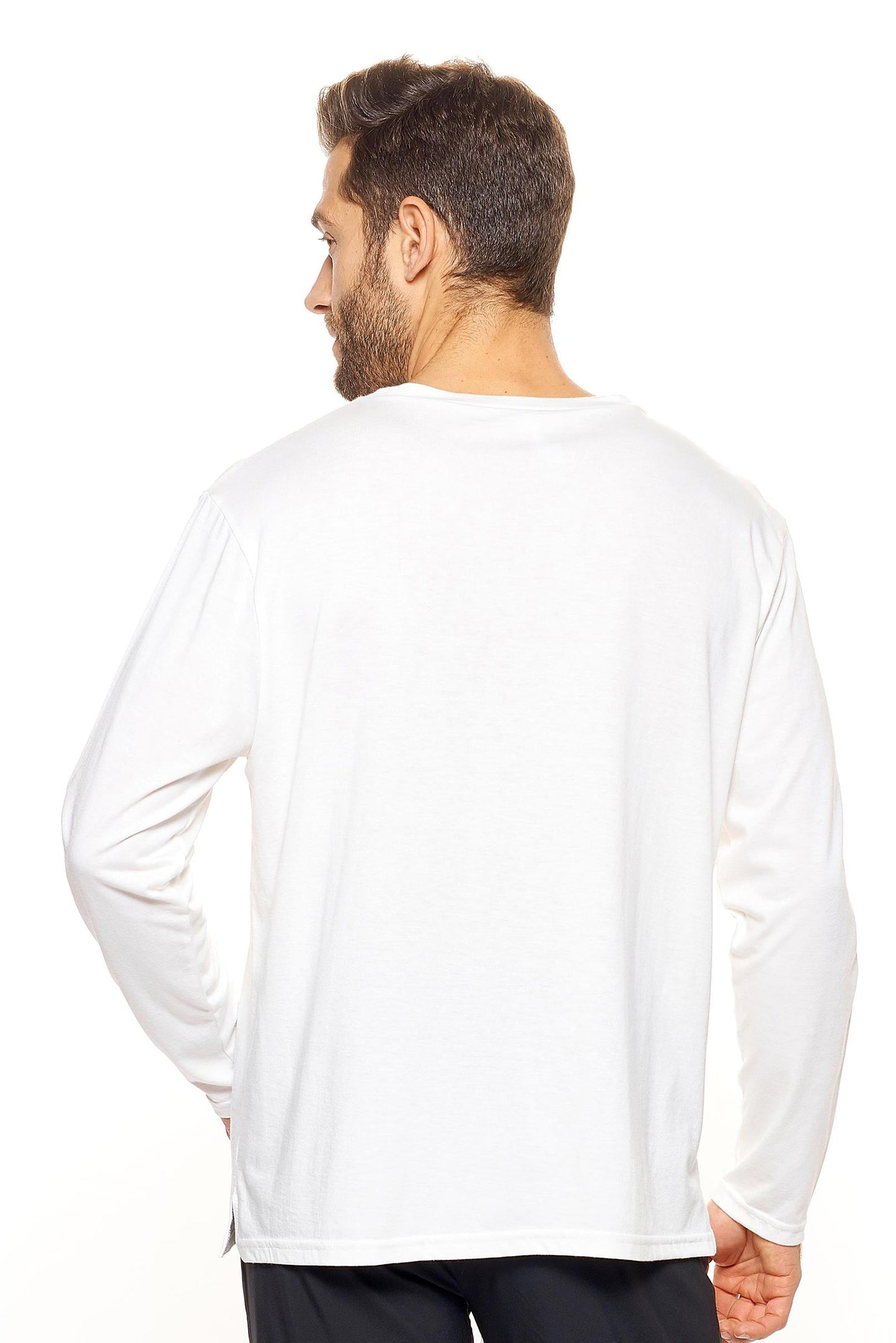 Hemp Mock Neck Split Hem Long Sleeve Tee🍃