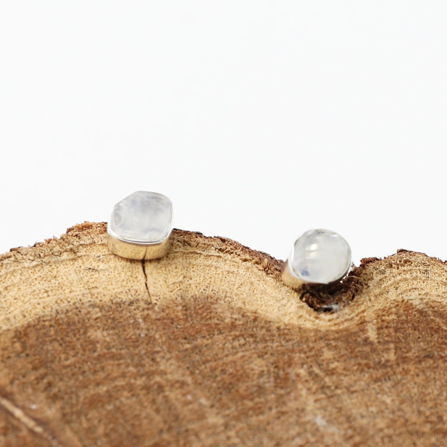 Moonlight Moonstone Stud Earrings