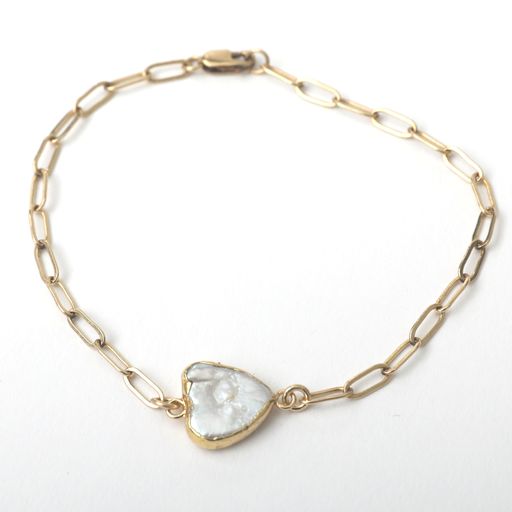 Freshwater Pearl Heart Bracelet