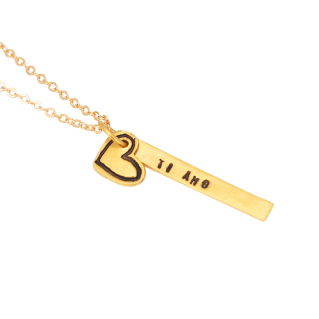 "Ti Amo" Italian for I love you quote necklace