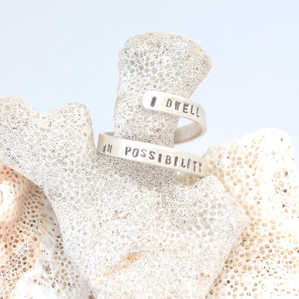 "I Dwell in Possibility" -Emily Dickinson wrap ring