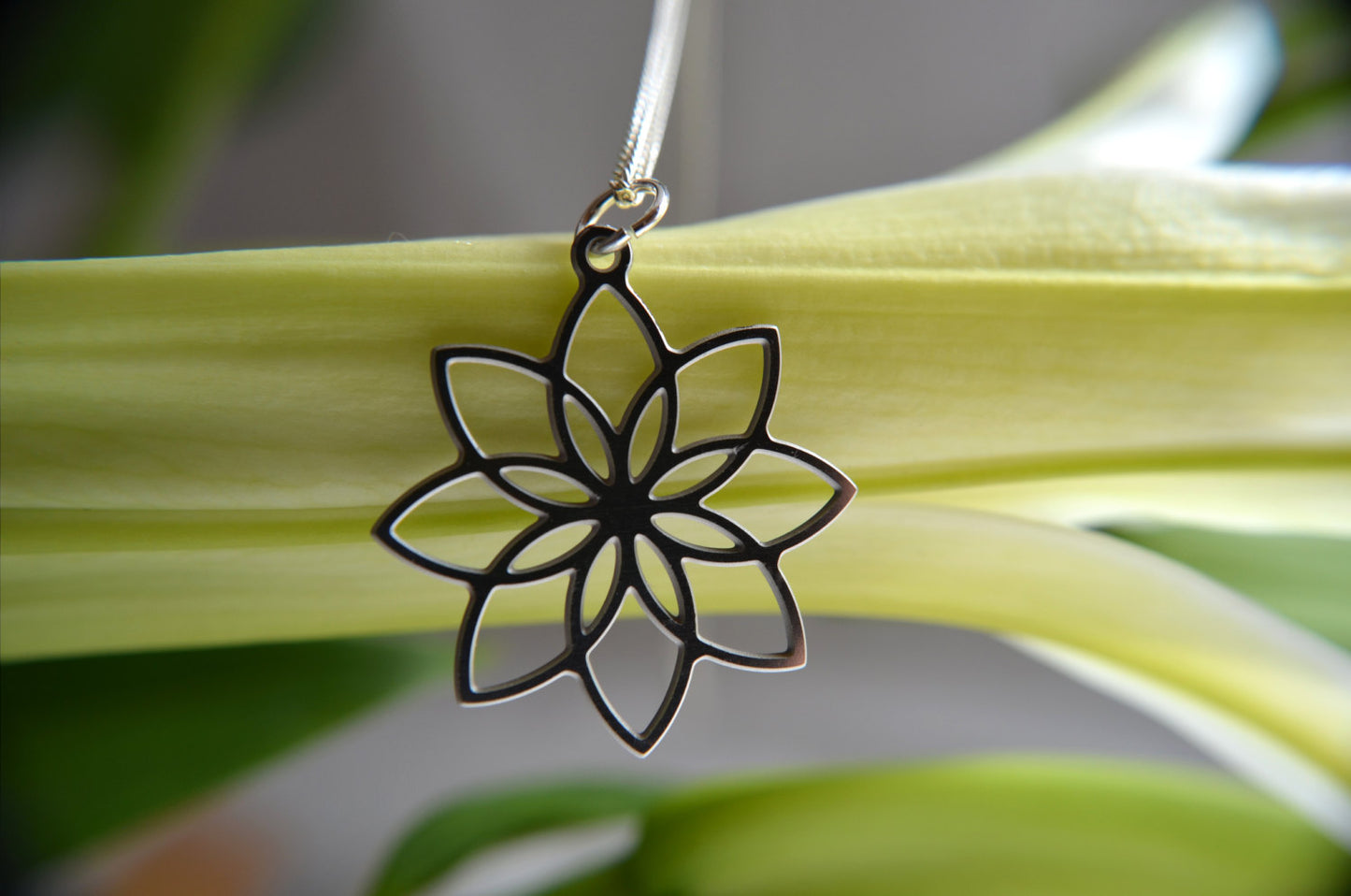 Lotus Flower Pendant in stainless steel