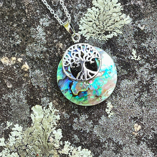 Tree of Life Gem and Shell Necklace