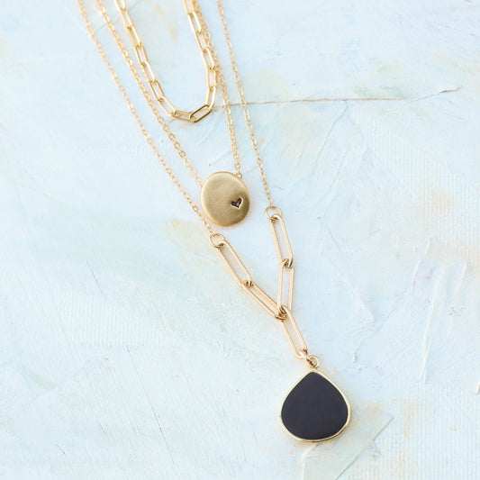 Pebble heart necklace