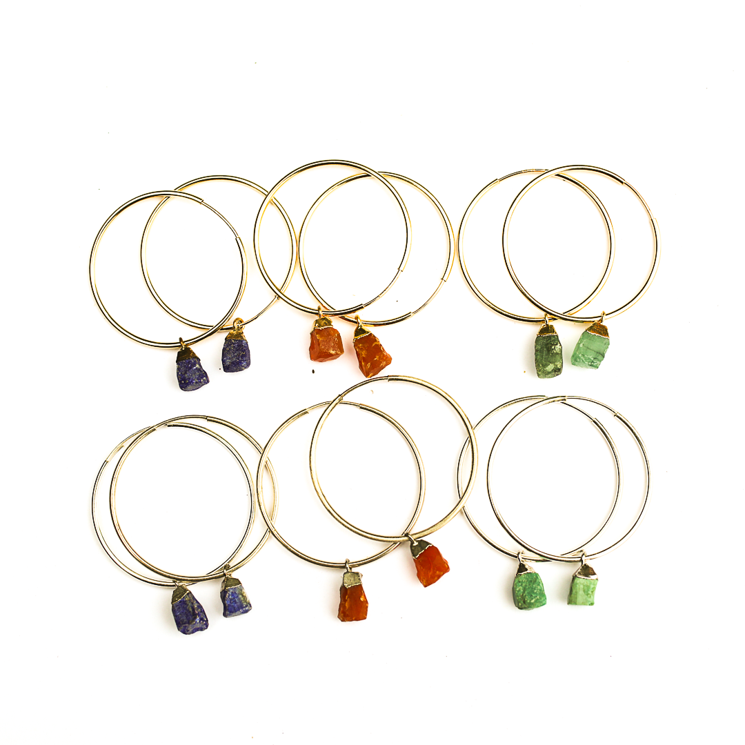 Jo Gemstone Hoops- more choices available