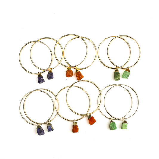 Jo Gemstone Hoops- more choices available