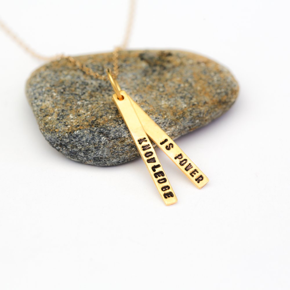 "Knowledge is Power" - Francis Bacon Quote Necklace