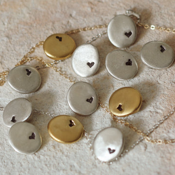 Pebble heart necklace