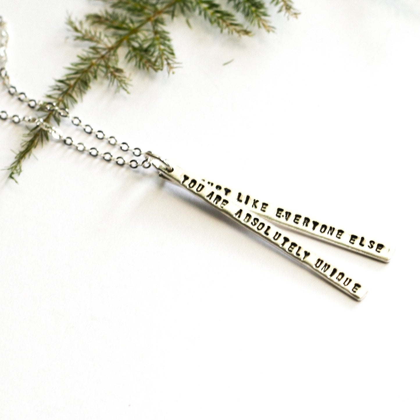 "You are absolutely unique just like everyone else." -Margaret Mead Quote Necklace