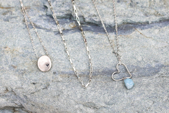 Pebble heart necklace