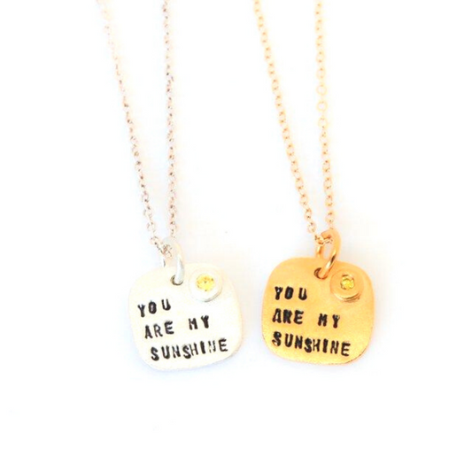 "You are My Sunshine" Quote Necklace